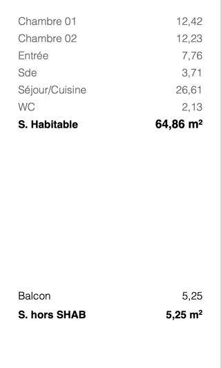  Appartement � vendre 3 pi�ces 65 m�