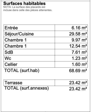  Appartement � vendre 3 pi�ces 69 m�