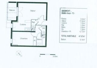  Appartement à vendre 2 pièces 48 m²