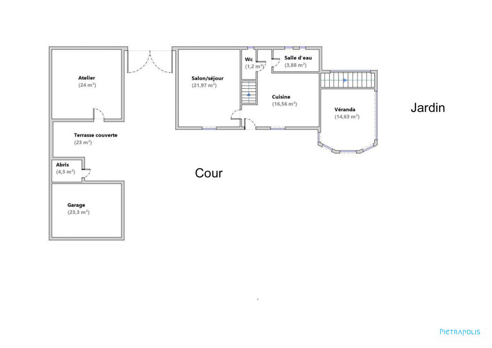 Vente Maison Maison T3 - 88m2 (104m2 au sol) - Terrain 1046 m2 - Garage Auberives-sur-varèze