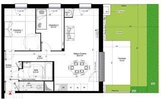  Appartement � vendre 3 pi�ces 62 m�