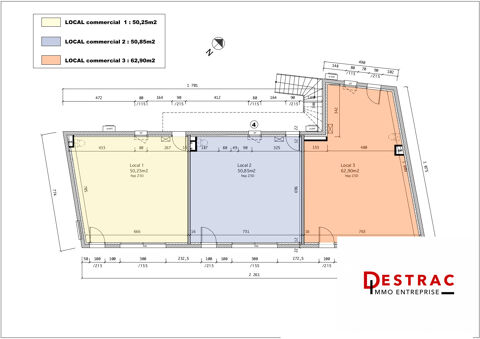 Local commercial 160 m² divisé en 3 lots à Léognan 3800 33850 Lognan