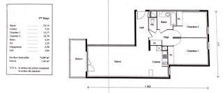  Appartement � vendre 3 pi�ces 73 m�