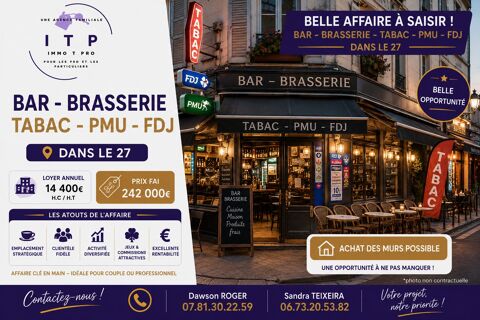 BAR TABAC FDJ PMU DANS UNE VILLE DE L'EURE (27) 242000 27910 Perriers-sur-andelle