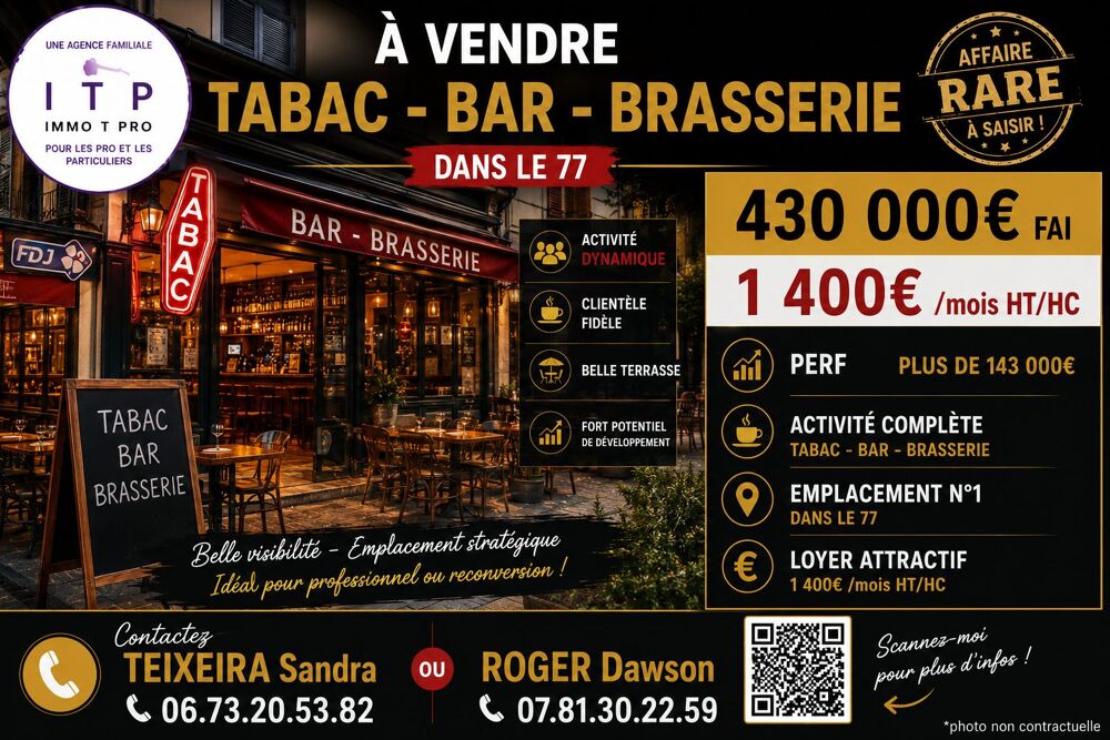   BEAU BAR TABAC FDJ SITUE DANS UNE VILLE DE SEINE ET MARNE (77) 