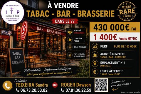 BEAU BAR TABAC FDJ SITUE DANS UNE VILLE DE SEINE ET MARNE (77) 430000 77120 Coulommiers