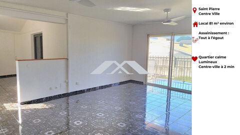 Local professionnel 81 m2 Centre ville Saint-Pierre 1650 97410 Saint-pierre