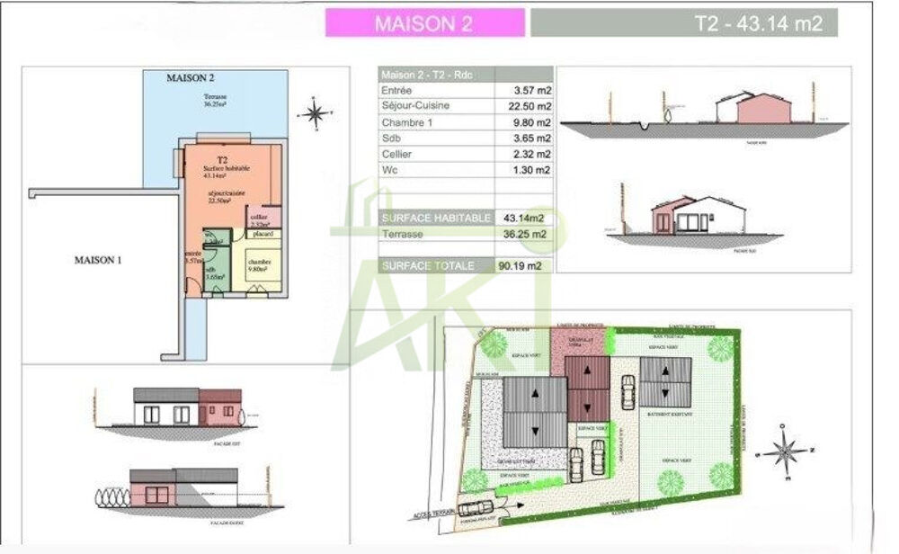 Maison T3 avec jardin à quelques minutes des plages