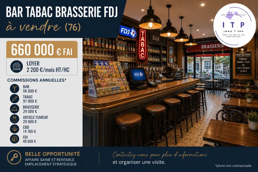   MAGNIFIQUE BAR TABAC BRASSERIE FDJ DANS LA PERIPHERIE DE ROUEN ( 