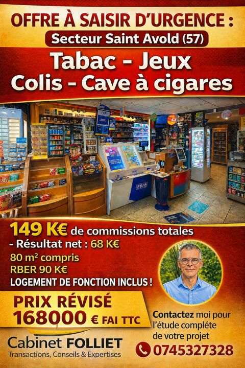 Fonds de commerce &agrave; vendre Saint-Avold 168000 57500 Saint-avold