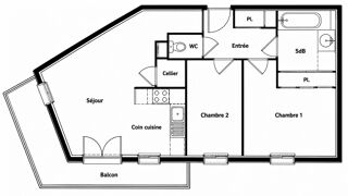  Appartement � vendre 3 pi�ces 61 m�