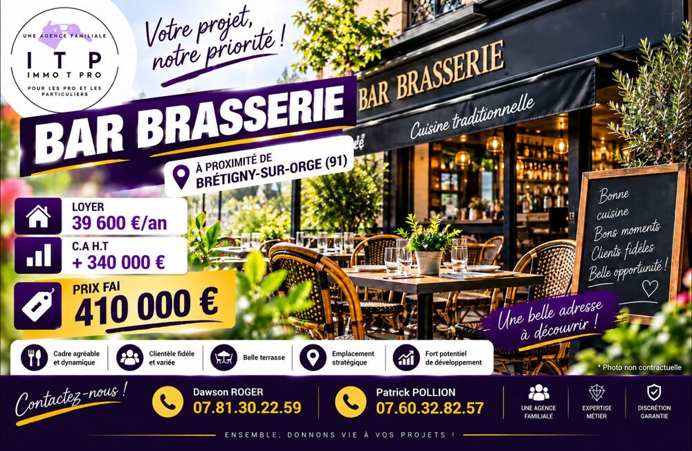   MAGNIFIQUE BAR BRASSERIE DANS UNE GRANDE VILLE DE L'ESSONNE (91) Brétigny-sur-orge