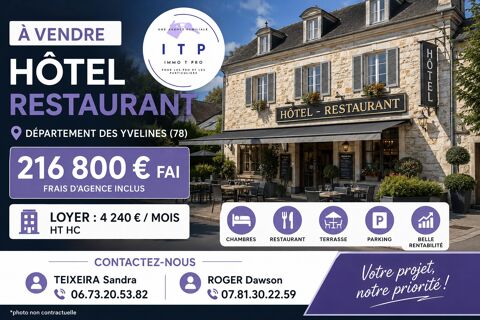 OPPORTUNIT&Eacute; EXCEPTIONNELLE ET RARE SUR LE MARCH&Eacute; ! H&Ocirc;TEL REST 216800 78120 Rambouillet