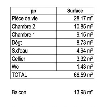  Appartement à vendre 3 pièces 67 m²