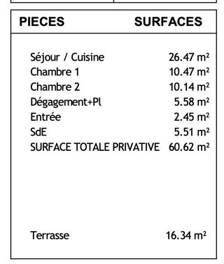  Appartement � vendre 3 pi�ces 61 m�