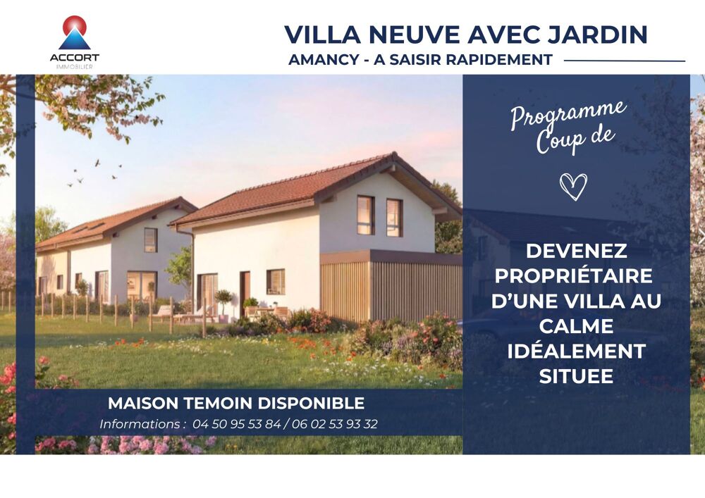 Vente Maison MAISON NEUVE AVEC JARDIN AUX PORTES DE GENEVE Amancy
