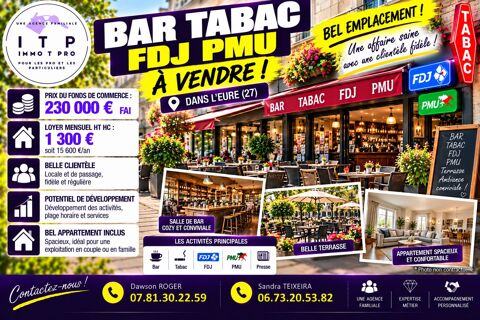 BEAU TABAC PRESSE FDJ PMU DANS UNE GRANDE VILLE DE L'EURE (27) 230000 27400 Louviers