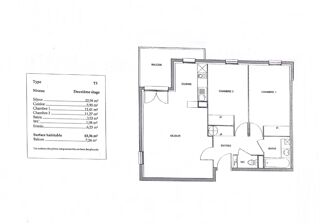  Appartement � vendre 3 pi�ces 63 m�