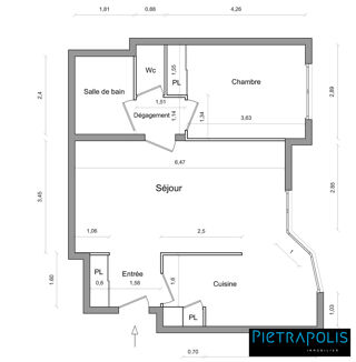  Appartement � vendre 2 pi�ces 55 m�