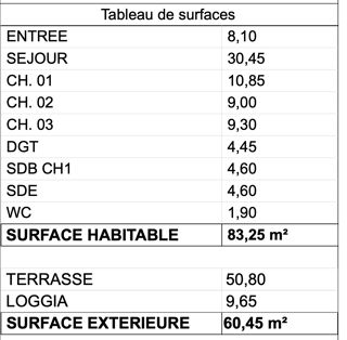  Appartement � vendre 4 pi�ces 83 m�