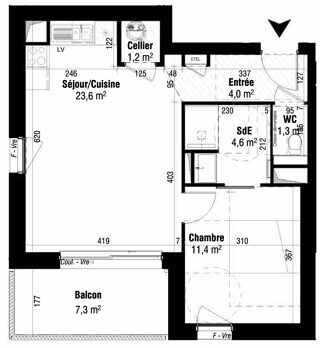  Appartement à vendre 2 pièces 46 m²