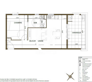  Appartement � vendre 2 pi�ces 43 m�