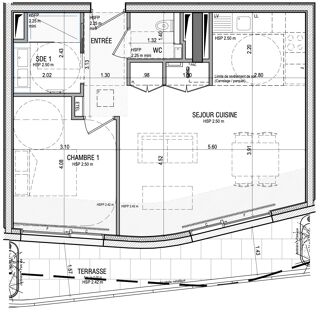  Appartement  vendre 2 pices 53 m