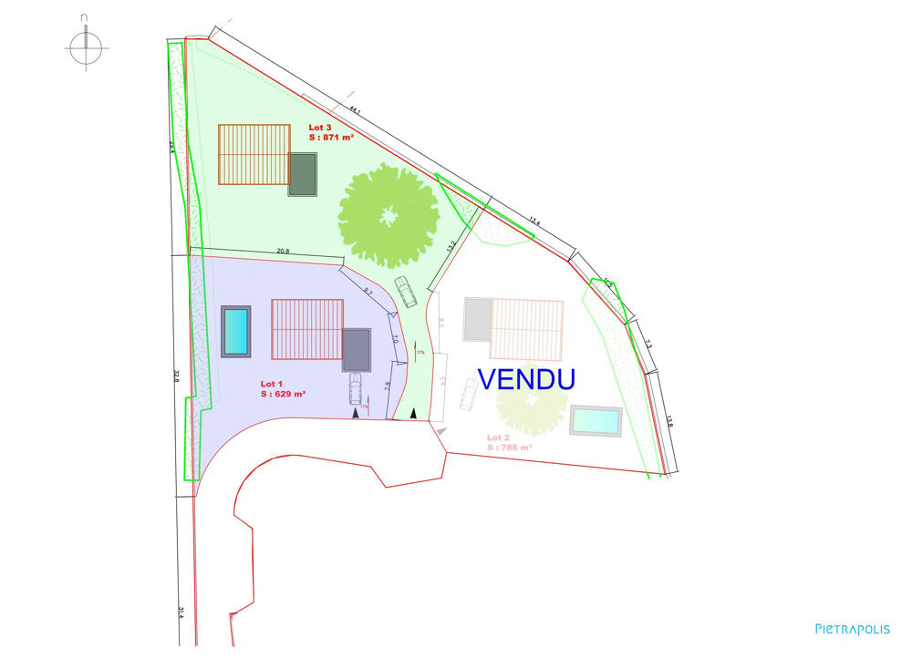 Vente Terrain Terrain 629m2 - Viabilisé - Vue - Centre village - Sécurisé Estrablin
