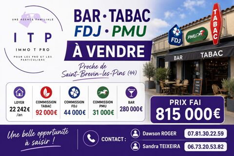 MAGNIFIQUE BAR TABAC FDJ PMU DANS UNE BELLE VILLE DE LA LOIRE AT 815000 44250 Saint-brevin-les-pins