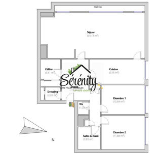  Appartement  vendre 4 pices 90 m