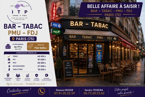 BEAU BAR TABAC FDJ PMU A PARIS RIVES DROITE (75) 750000 75012 Paris
