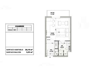  Appartement � vendre 1 pi�ce 22 m� Thoiry