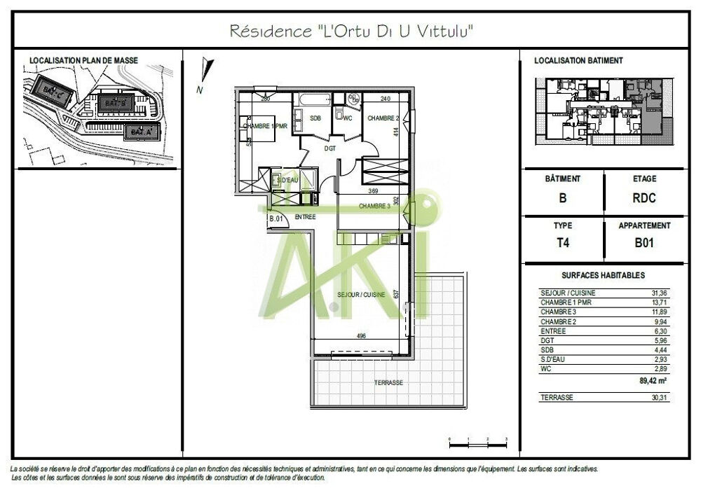 Vente Appartement Résidence L'Ortu di U Vittulu -T4 avec terrasse en pignon – Ajaccio