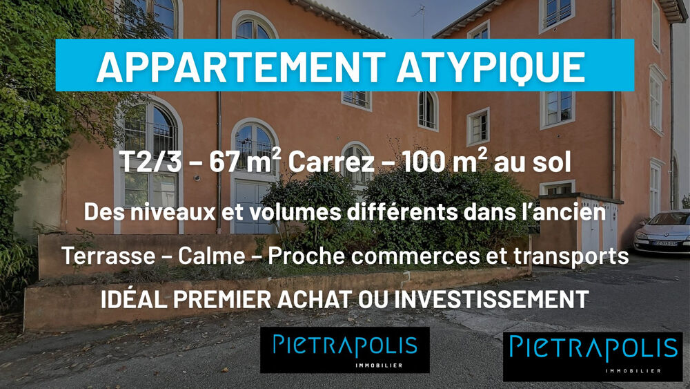 Appartement atypique de 100 m² au sol avec terrasse  Jusqu?
