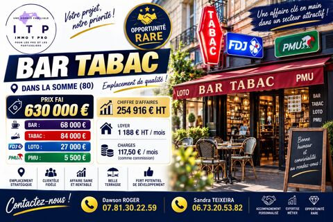 MAGNIFIQUE BAR TABAC FDJ PMU DANS LA P&Eacute;RIPH&Eacute;RIE D'AMIENS (80) 630000 80000 Amiens