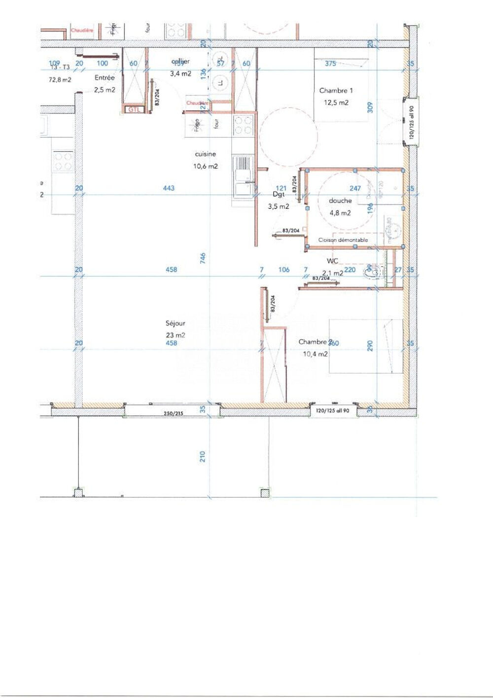 Appartement 3 pièces de 72.80 m² à Lescar