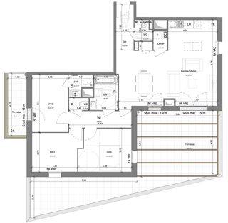 Vente Appartement Superbe T4 dernier étage 51m2 terrasse Saint-avé