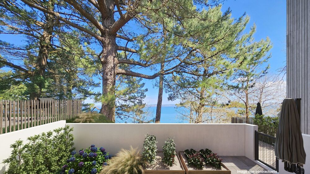 T2 avec jardin, séjour et chambre FRONT DE MER