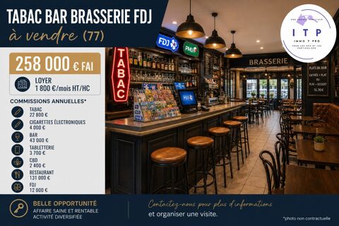 BEAU BAR TABAC BRASSERIE FDJ DANS LA PERIPHERIE DE NANGIS (77) 258000 77370 Nangis