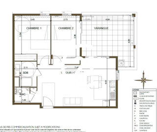  Appartement � vendre 3 pi�ces 66 m�