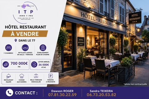 MAGNIFIQUE H&Ocirc;TEL RESTAURANT DANS UN LIEU ATYPIQUE AU COEUR DE L 700000 77250 Moret-loing-et-orvanne