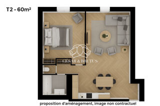  Appartement � vendre 2 pi�ces 60 m�