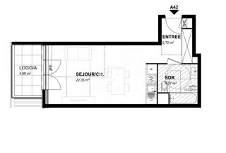  Appartement  vendre 1 pice 33 m