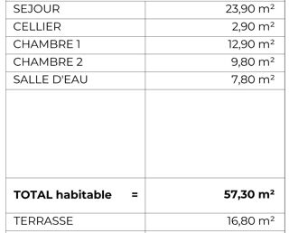  Appartement � vendre 3 pi�ces 57 m�