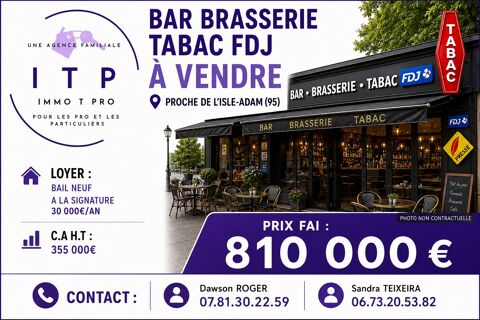 MAGNIFIQUE BAR BRASSERIE TABAC FDJ DANS UNE VILLE RECHERCHEE DU 810000 95290 L'isle-adam