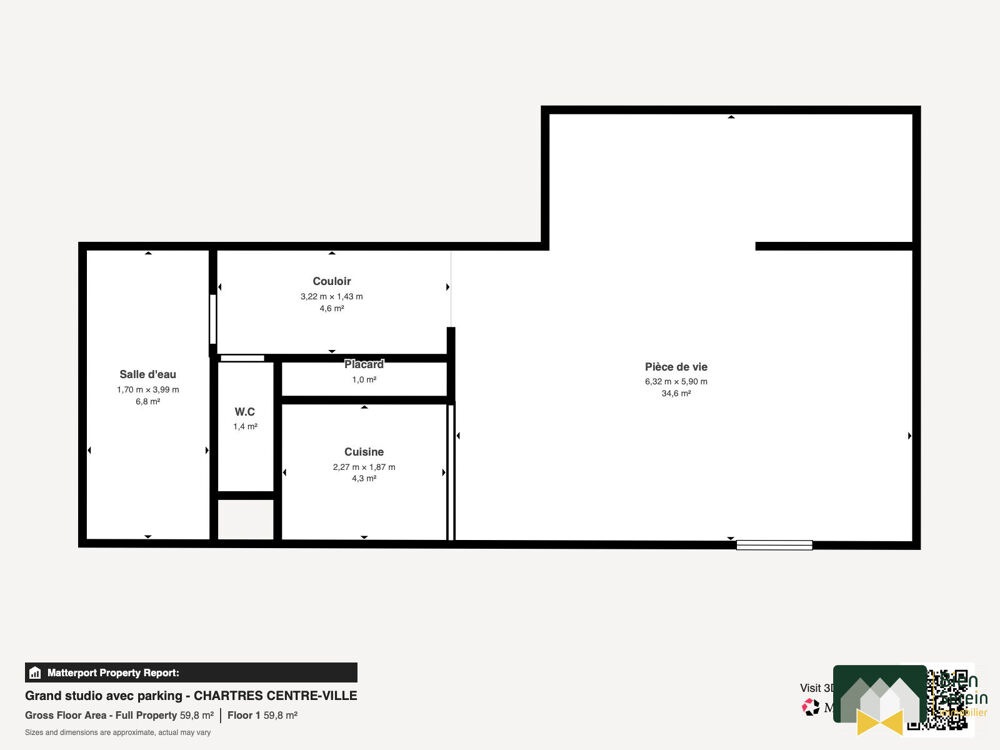 Vente Appartement Grand studio avec parking - CHARTRES CENTRE-VILLE Chartres