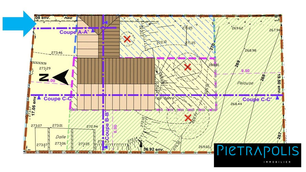 Vente Terrain CALME et VUE DEGAGEE - Terrain constructible de 775 m² Sainte-foy-lès-lyon
