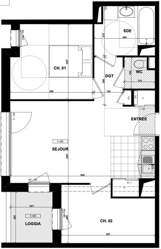  Appartement � vendre 3 pi�ces 52 m�