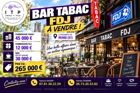 BEAU BAR TABAC FDJ DANS LA P&Eacute;RIPH&Eacute;RIE DE REIMS (51) 265000 51100 Reims