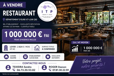 BEAU BAR RESTAURANT DANS UNE VILLE RECHERCHE D'EURE-ET-LOIR (28) 1000000 28630 Barjouville